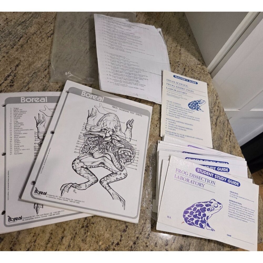 Boreal Frog Dissection Student Study Guide Test Tablet Teacher Guide